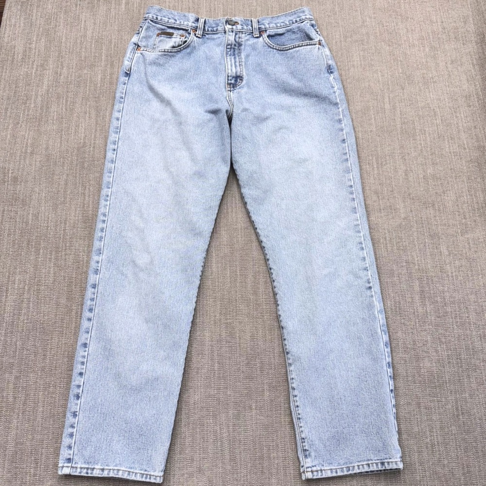 Vintage Calvin Klein Jeans Womens 16 32 USA Made High Rise Light Wash 90s